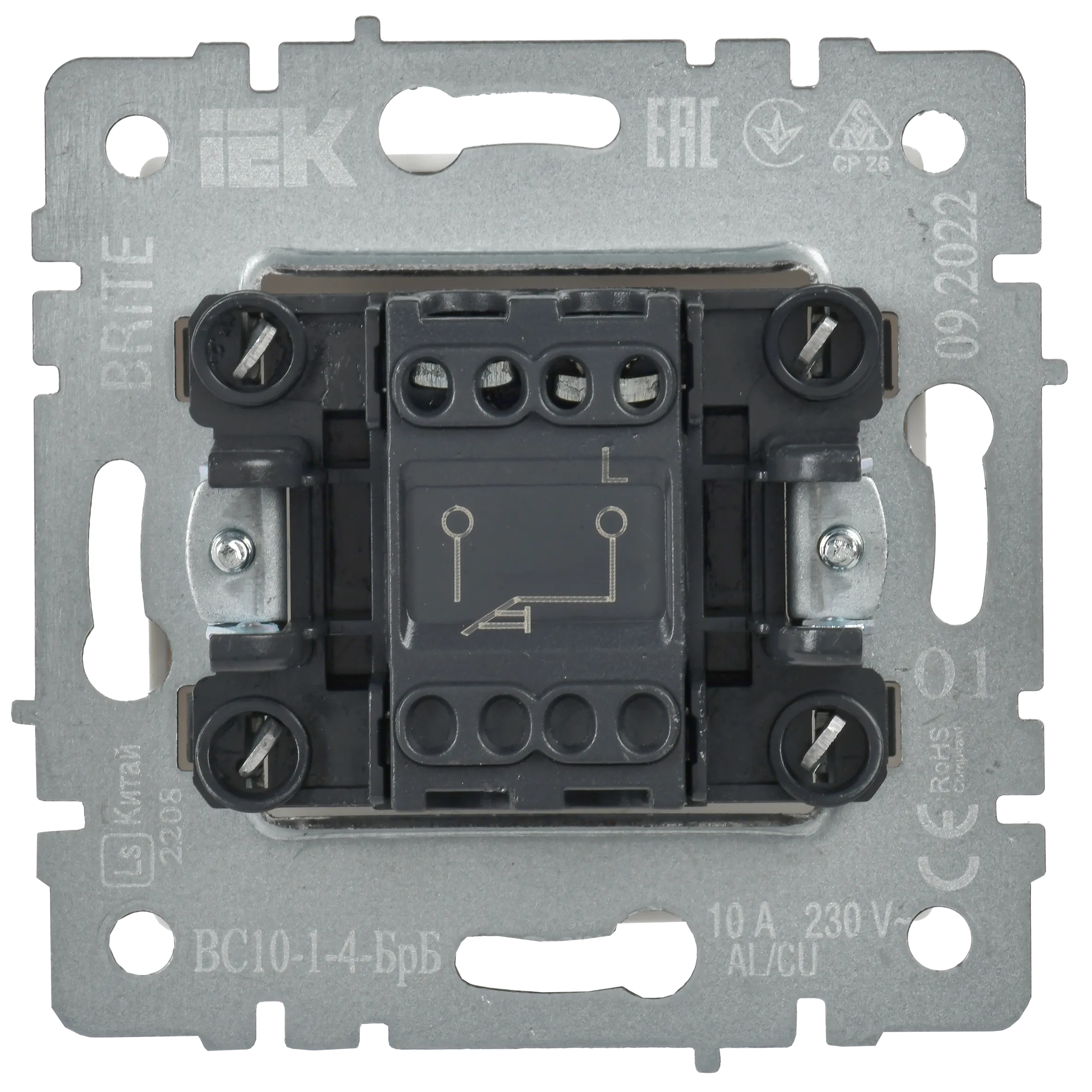 BRITE Выключатель 1-клавишный самовозвратный 10А ВС10-1-4-БрБ белый IEK - Фото 7