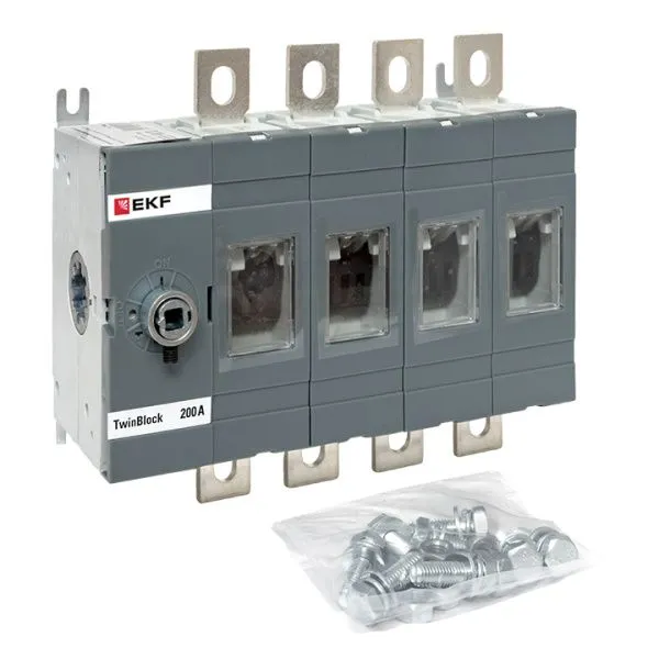 Рубильник 200A 4P без рукоятки управления TwinBlock EKF