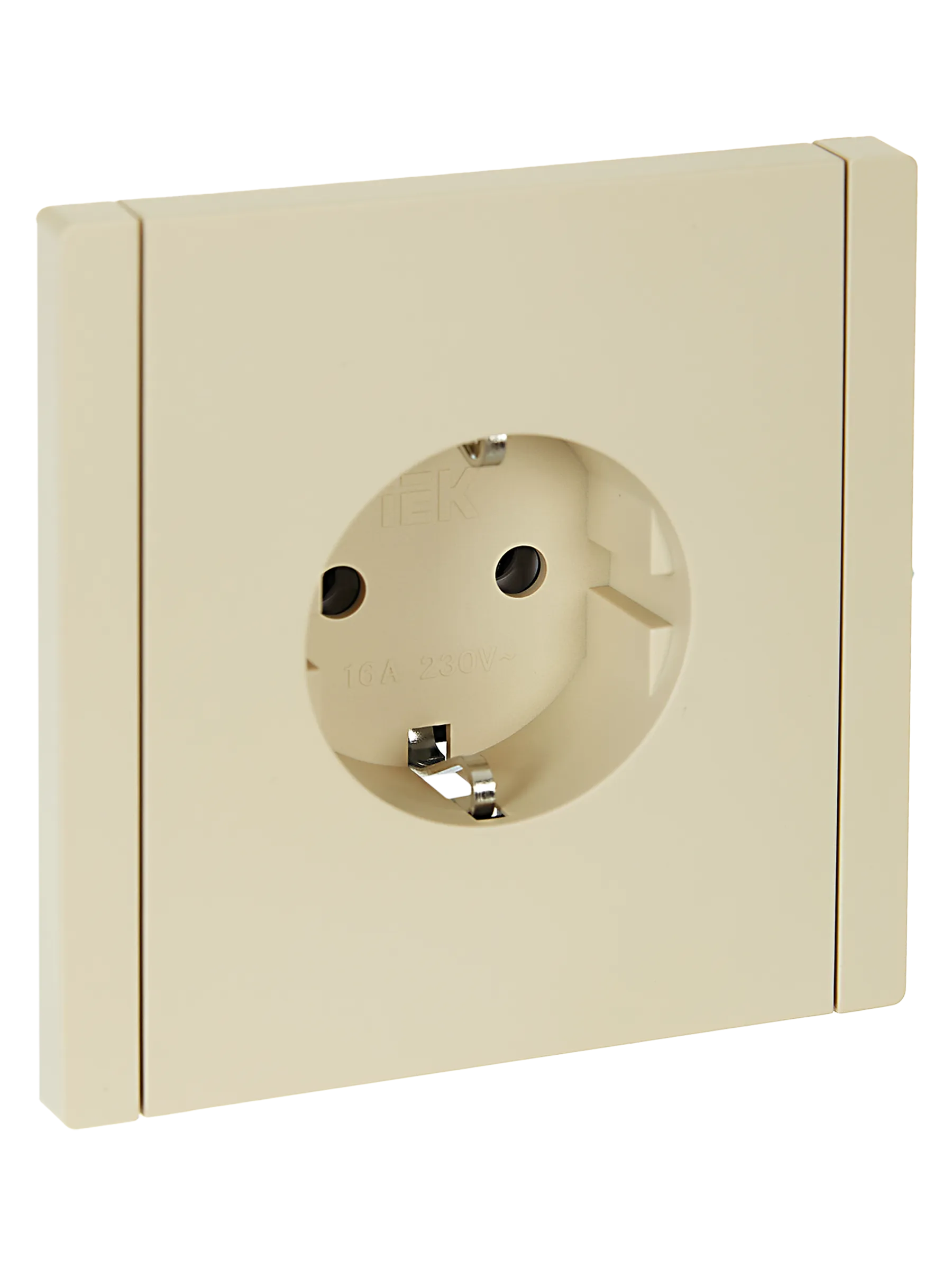 FORTE&PIANO Розетка 1-местная с заземлением без защитных шторок безвинтовое крепление 16А FP414 ваниль IEK FP-R11-16-1-K10