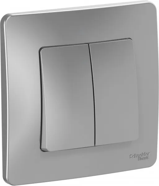 Выключатель 2-кл. СП Blanca 10А IP20 (сх. 5) 250В алюм. SE BLNVS010503 - Фото 3