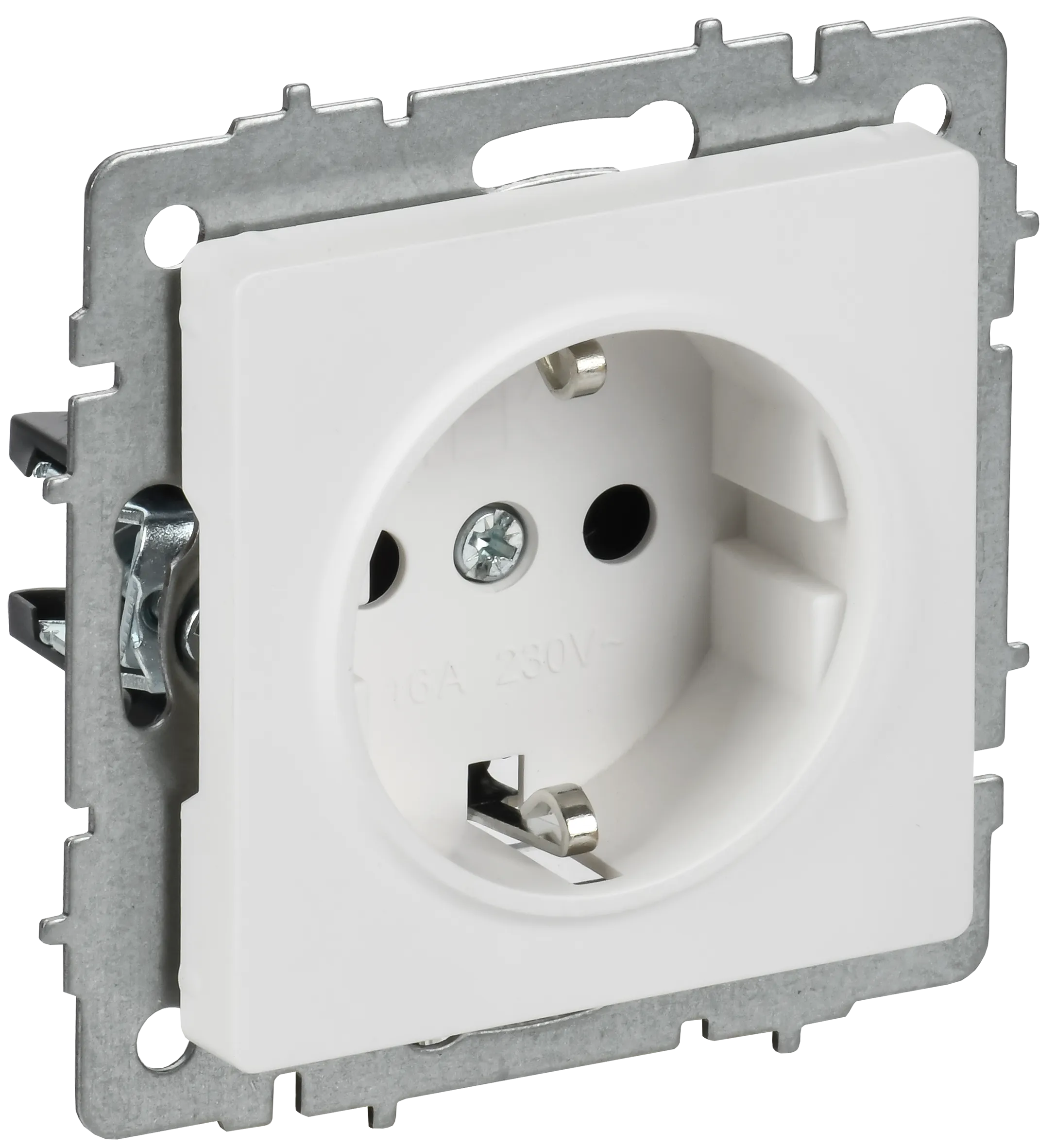 BRITE Розетка 1-местная с заземлением с защитными шторками 16А РС14-1-0-БрАБ арктический белый IEK