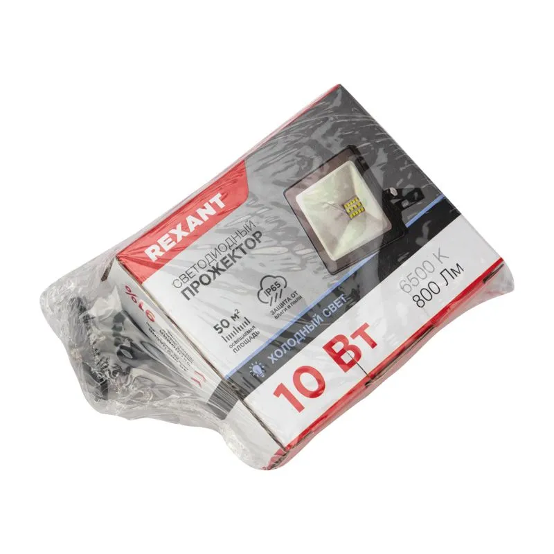 Прожектор светодиодный 10 Вт 200–260 В IP65 800 Лм 6500 K, холодный свет REXANT + опора на грунте 60 - Фото 3