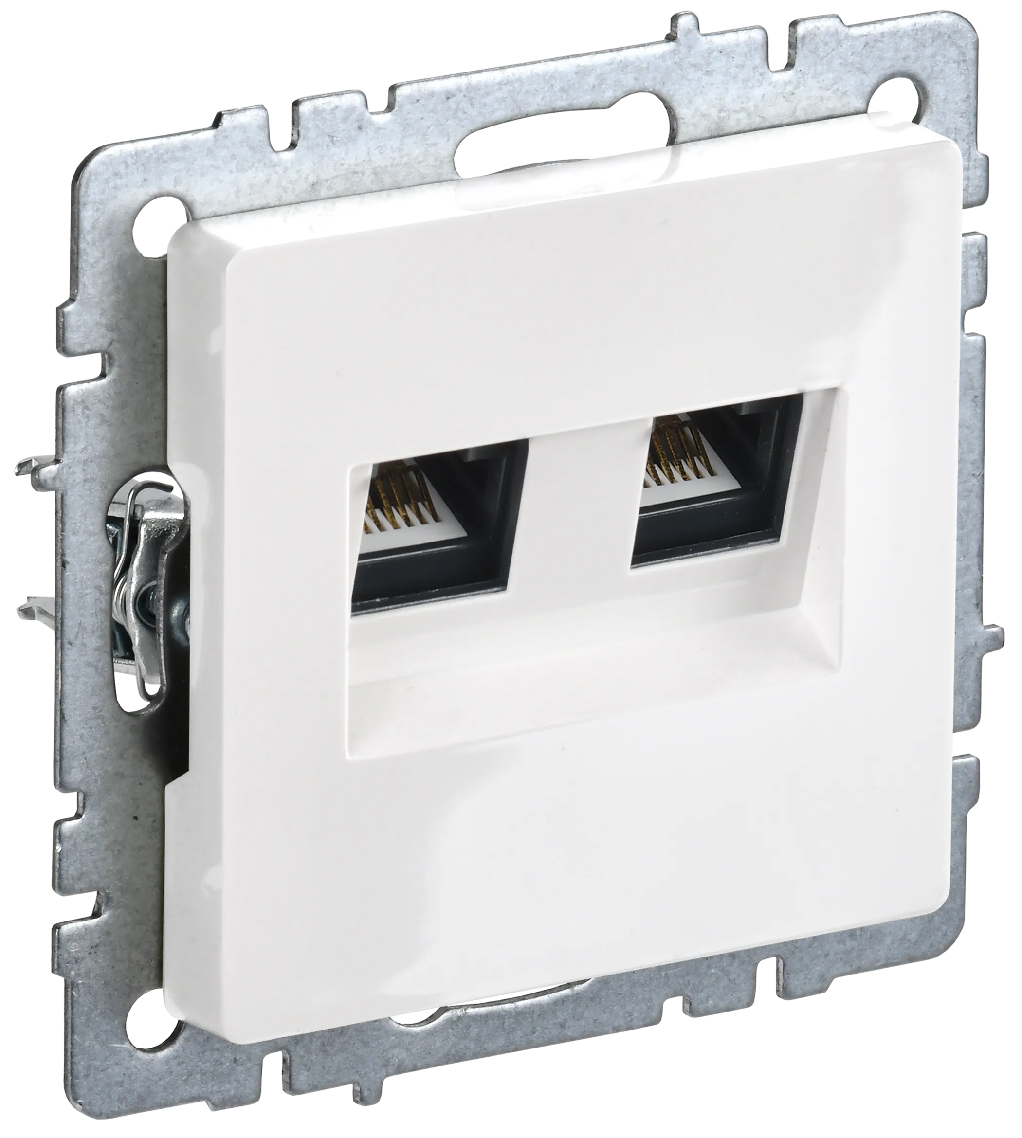 BRITE Розетка двойная RJ11+RJ45 кат.5E РК/Т12-БрБ белый IEK