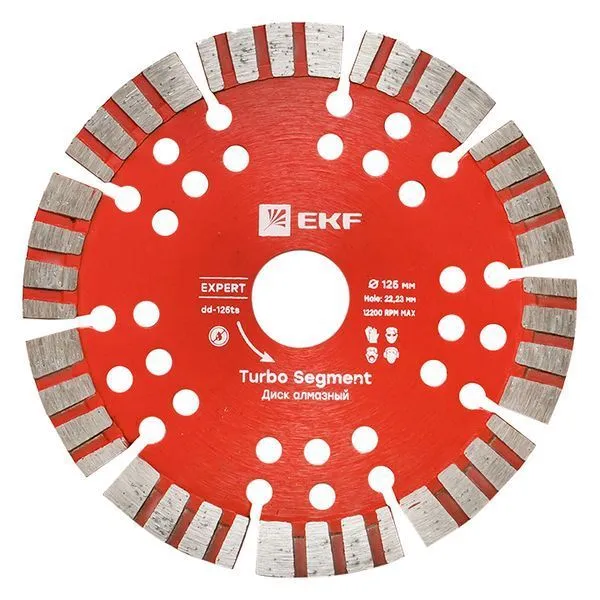 Диск алмазный Turbo Segment (125х22.23 мм) EKF Expert dd-125ts