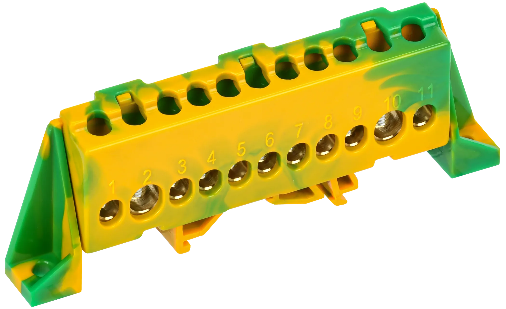 TEKFOR Шина PE "земля" в комбинированном DIN-изоляторе "Стойка" 8х12-11-ЖЗ IEK