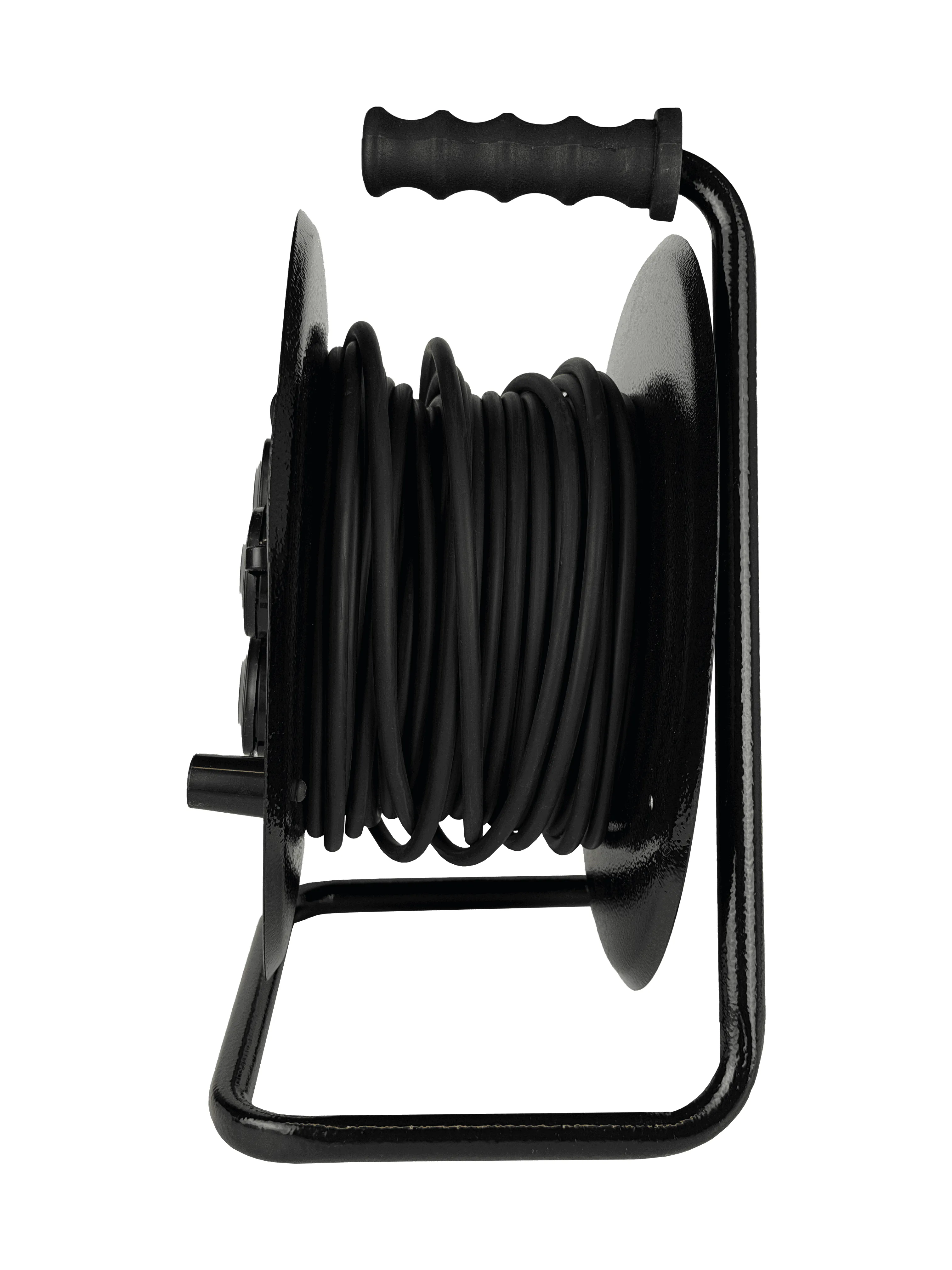 Удлинитель на катушке (металл) УХз-16-4-50-КМ УХЛ2, 4 гнезда с заземлением и крышками, КГ 3х1,5 50м, 16А, IP44 DEKRON - Фото 4