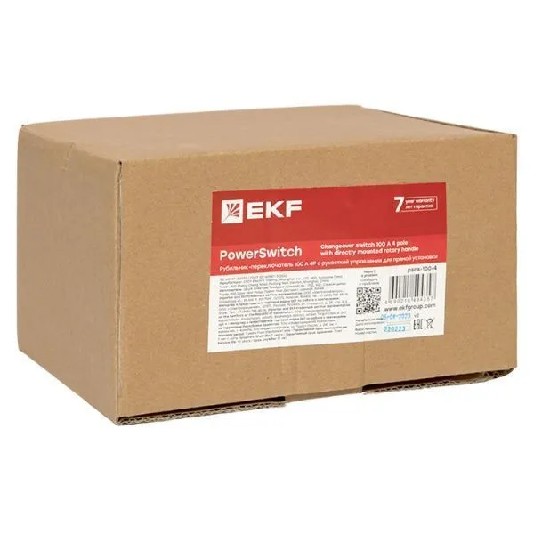 Рубильник-переключатель 100A 4P c рукояткой управления для прямой установки PowerSwitch EKF - Фото 6