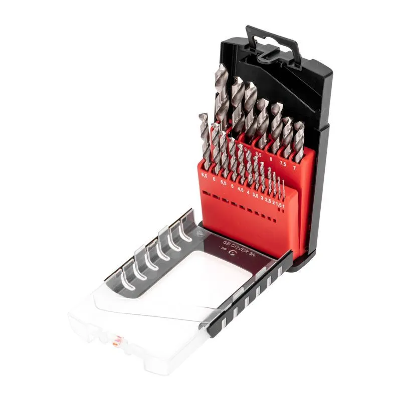 Набор сверл по металлу, 1-10мм (через 0,5мм), Р6М5, цилиндрический хвостовик, 19 шт. KRANZ KR-91-0635