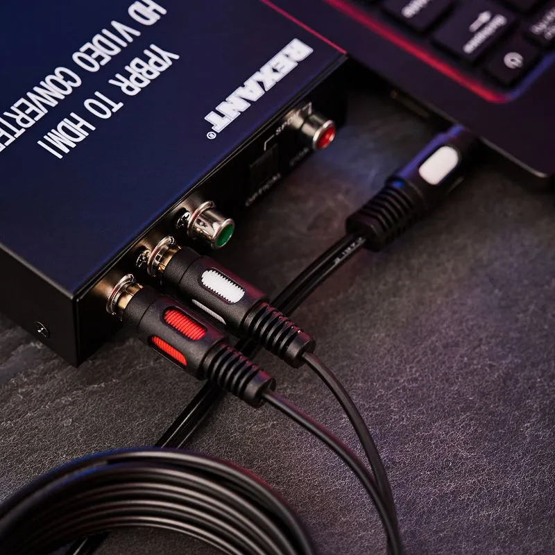 Шнур Стерео 3,5мм - 2 RCA, 3м, Gold REXANT - Фото 3