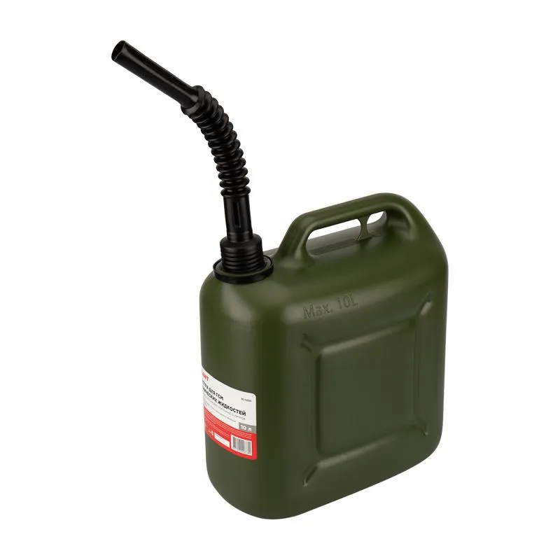 Канистра для ГСМ и технических жидкостей, вертикальная, 10л, пластиковая, усиленная REXANT