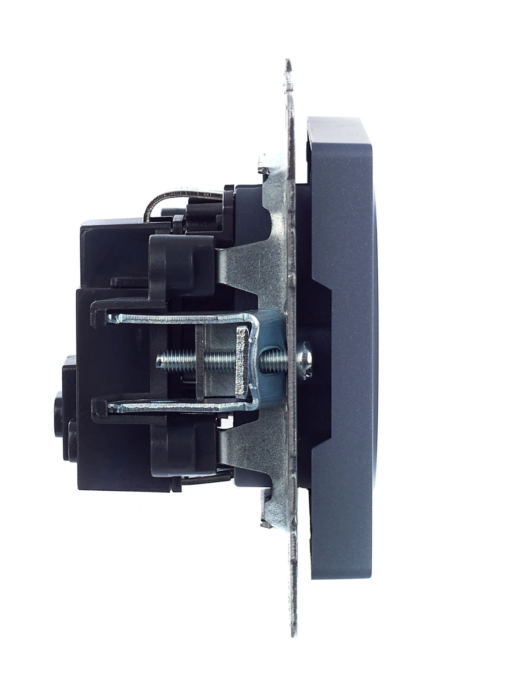 BRITE Розетка 1-местная с заземлением с защитными шторками 16А РС14-1-0-БрМ маренго IEK - Фото 4