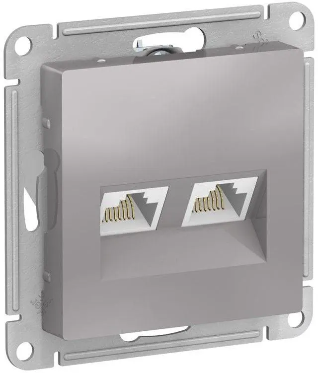 Розетка компьютерная 2-м AtlasDesign RJ45 кат.5E механизм алюм. SE ATN000385