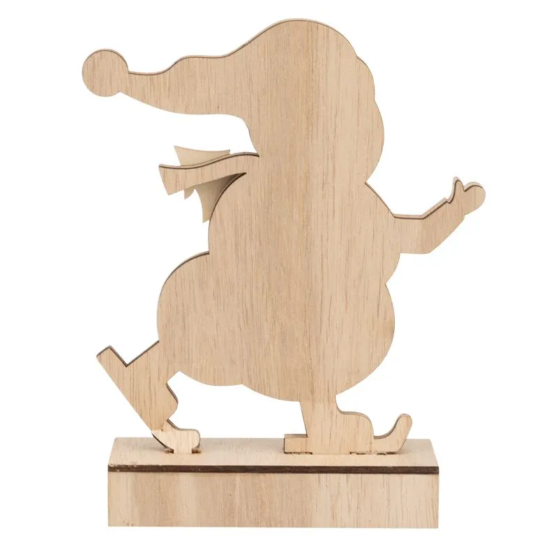 Деревянная фигурка с подсветкой Снеговик 18 см NEON-NIGHT - Фото 5