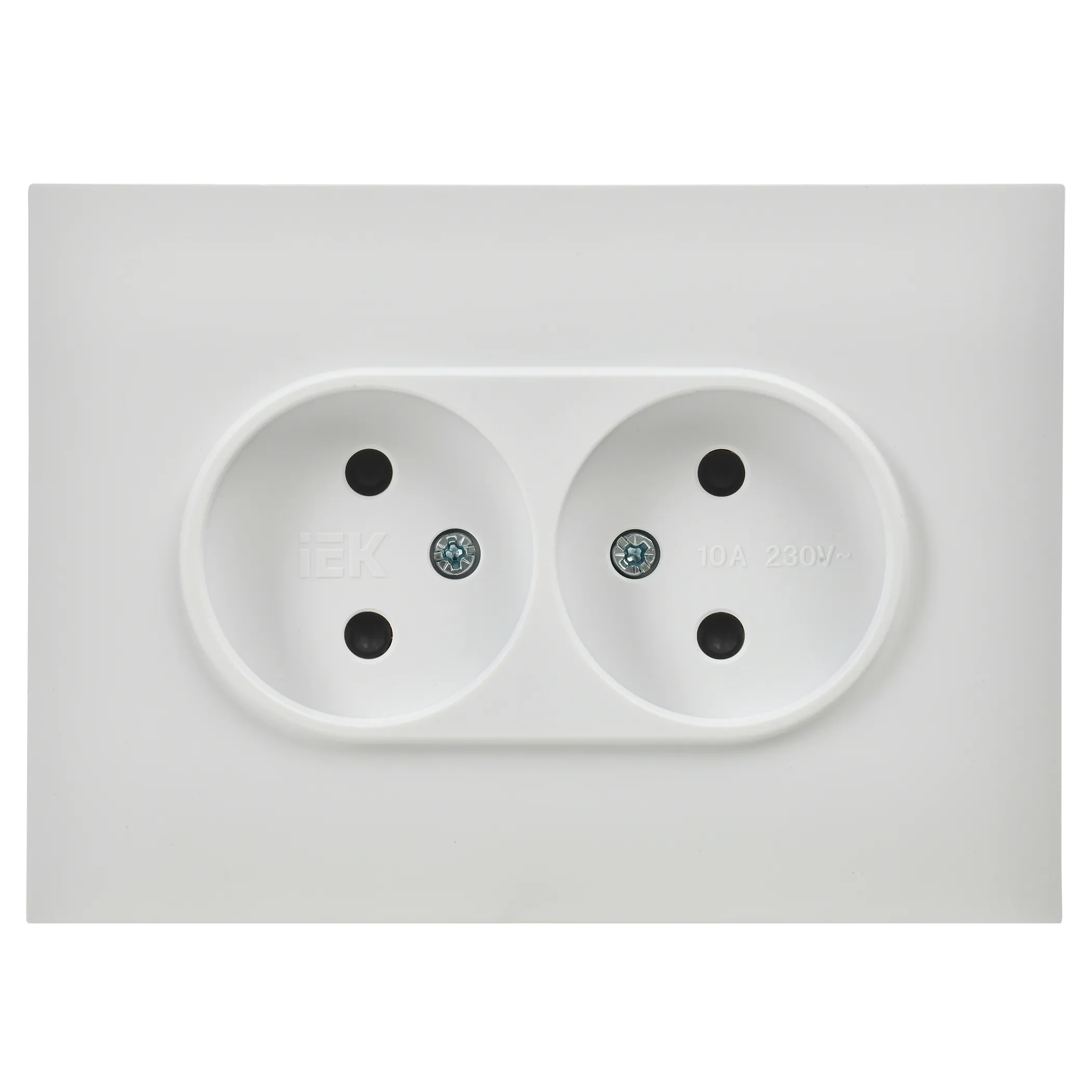 SKANDY Розетка 2-местная без заземления с защитными шторками 10А в сборе SK-R09W арктический белый IEK - Фото 5