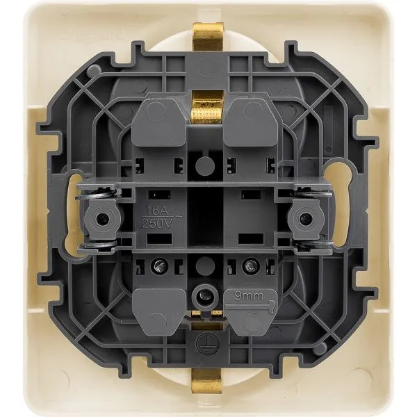INSPIRIA Розетка 2-местная с заземлением без защитных шторок 16А в сборе слоновая кость - Фото 2