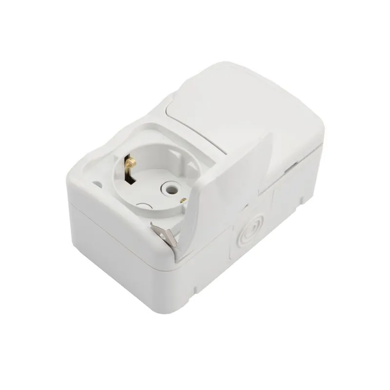 Блок горизонтальный 2 розетки Mini OG IP54 с/з, о/у, белый KRANZ - Фото 4