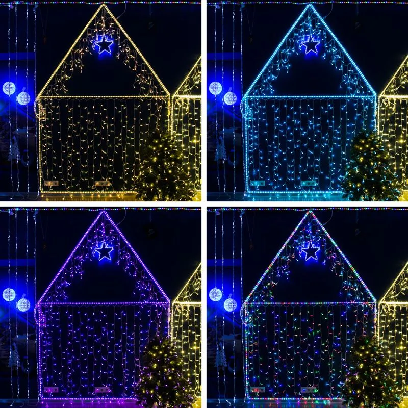 Гирлянда светодиодная Нить 10м 100 LED RGB прозрачный ПВХ IP65 свечение с динамикой 230В соединяется NEON-NIGHT нужен контроллер 245-908 - Фото 5