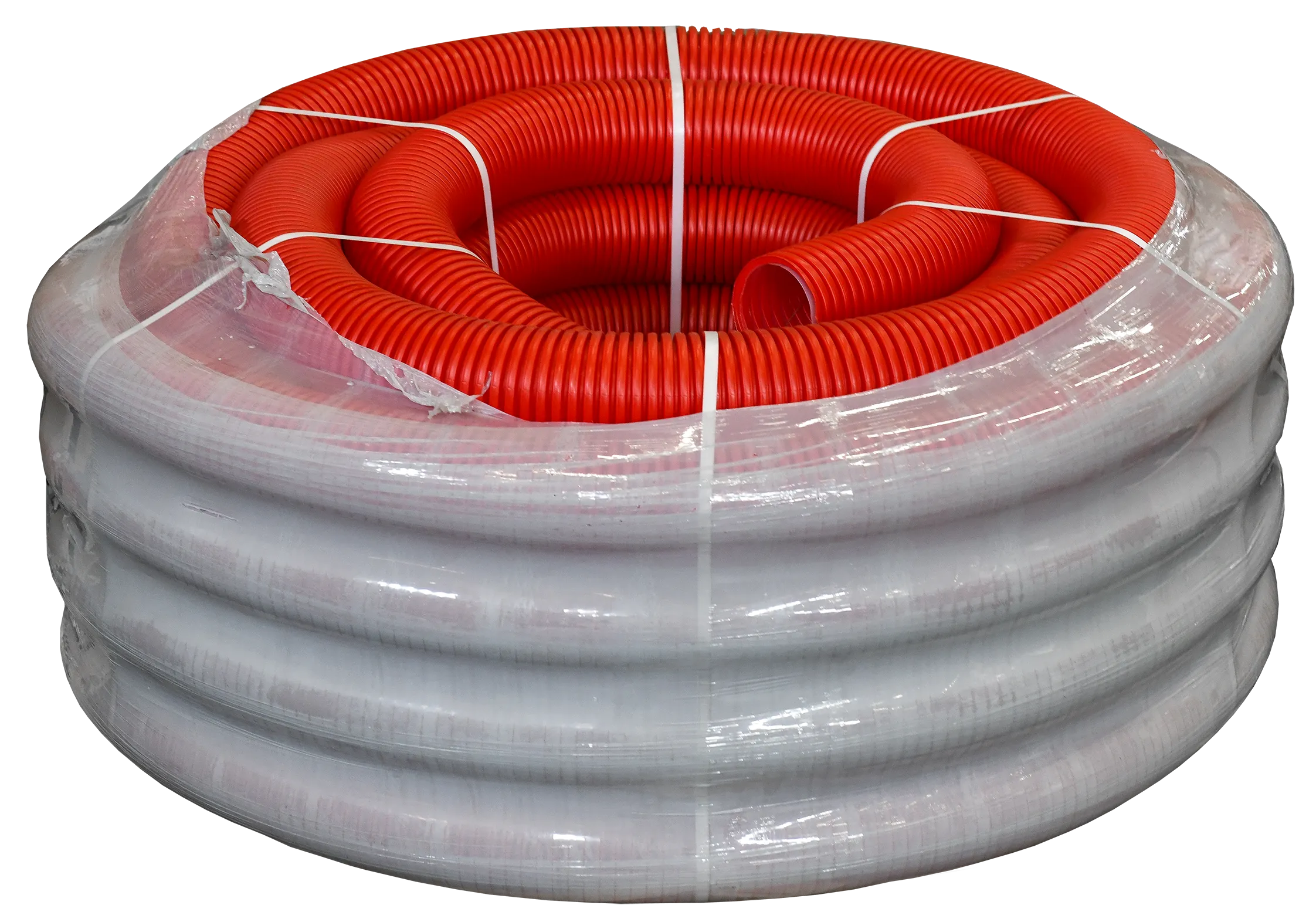 Труба гофрированная двустенная ПНД d=110мм красная (50м) IEK - Фото 2