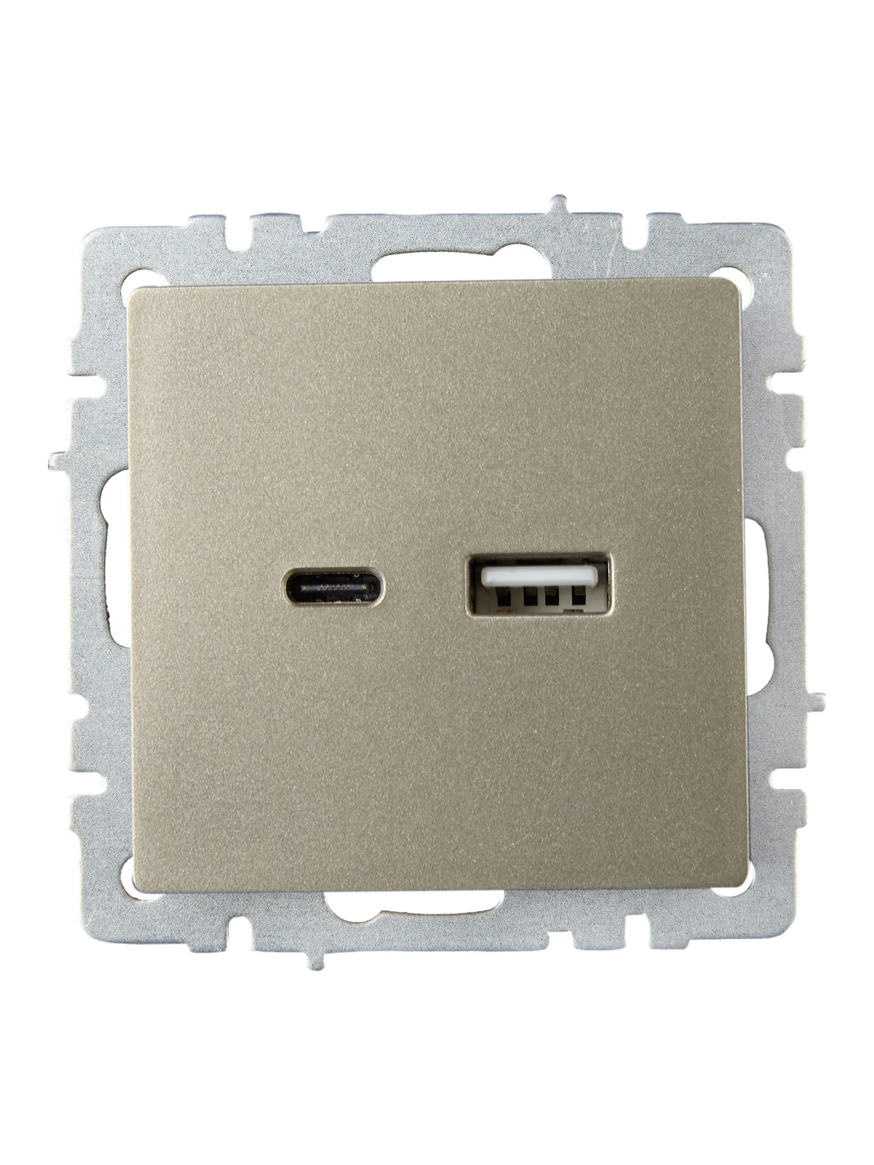 BRITE Розетка USB A+C 18Вт РЮ11-1-БрШ шампань IEK - Фото 8