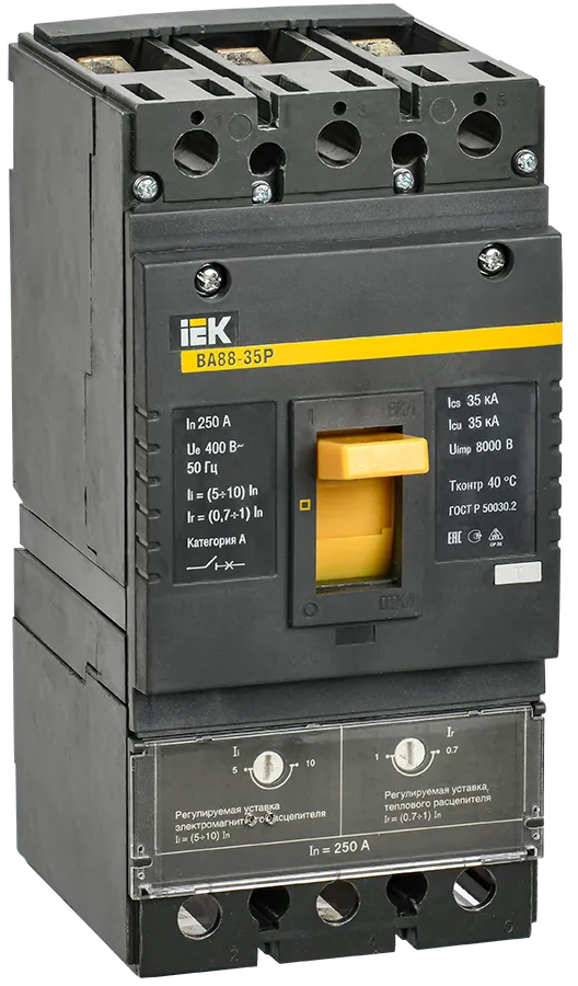 Выключатель автоматический ВА88-35Р 3Р 250А 35кА IEK SVAR30-3-0250