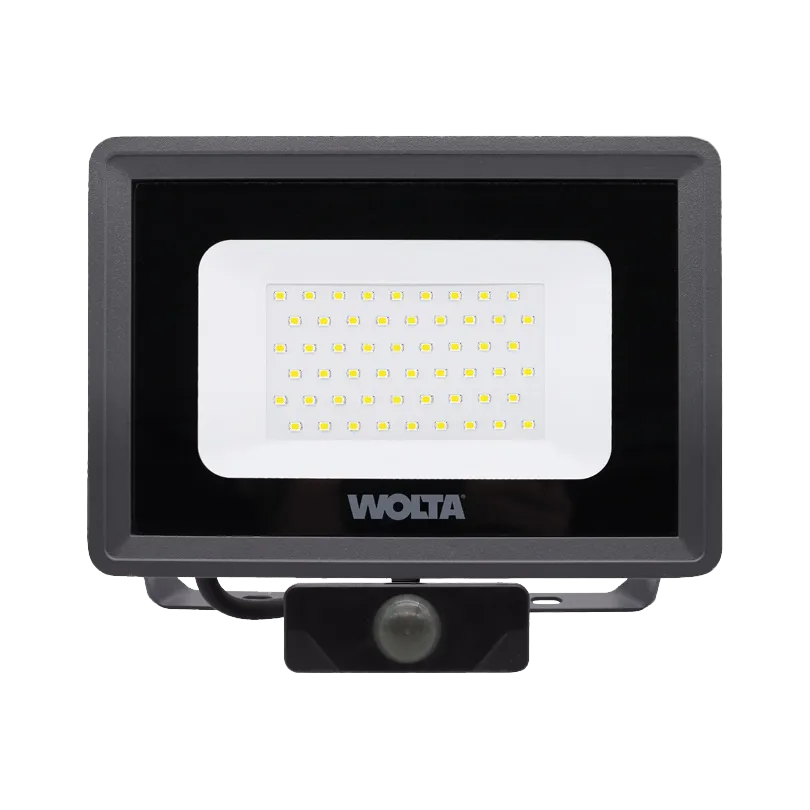 Прожектор светодиодный с датчиком 50Вт 4500лм 5700K IP65 (10шт/уп) WOLTA