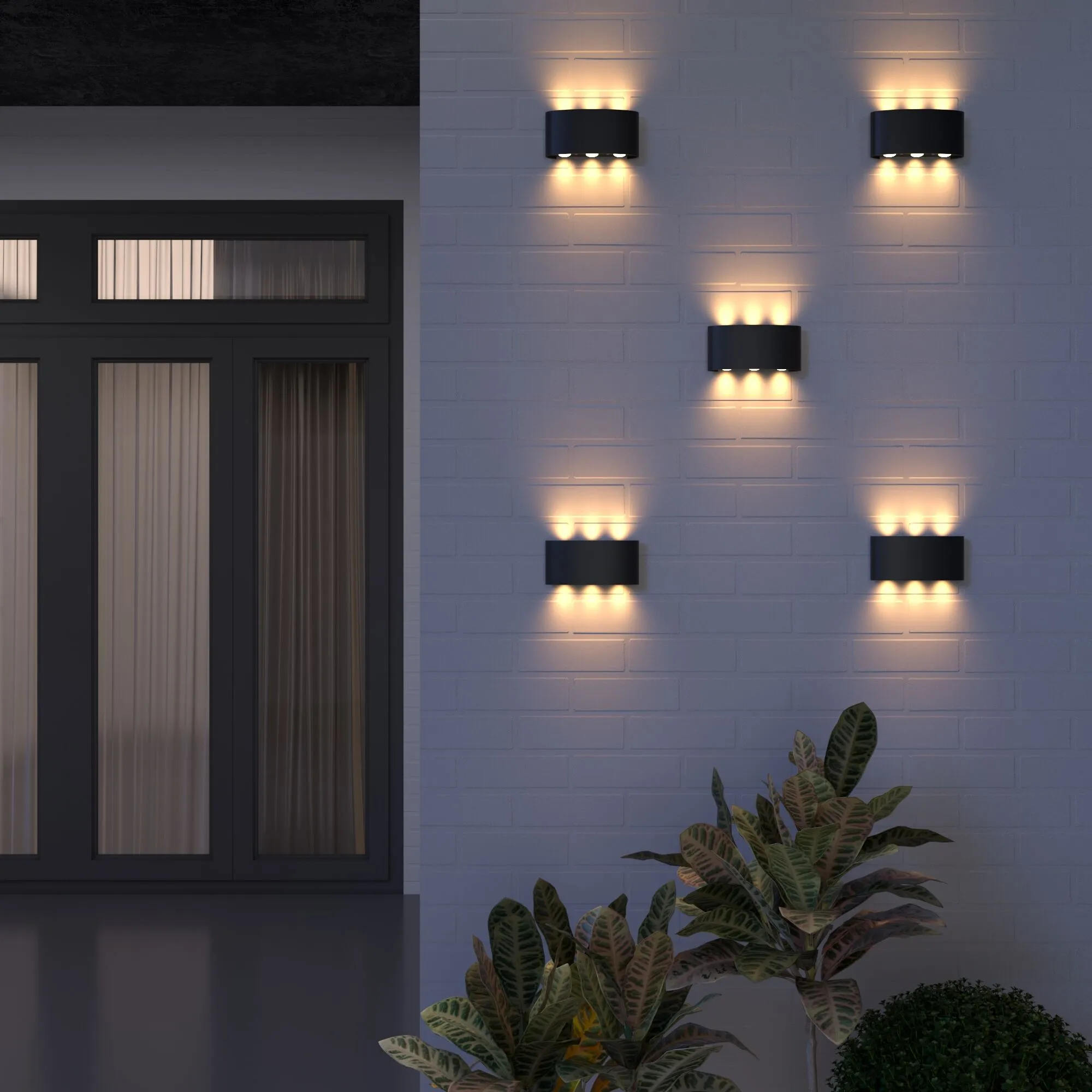 Светильник светодиодный уличный настенный 1551 TECHNO LED TWINKY TRIO черный 1551 TECHNO LED черный - Фото 4