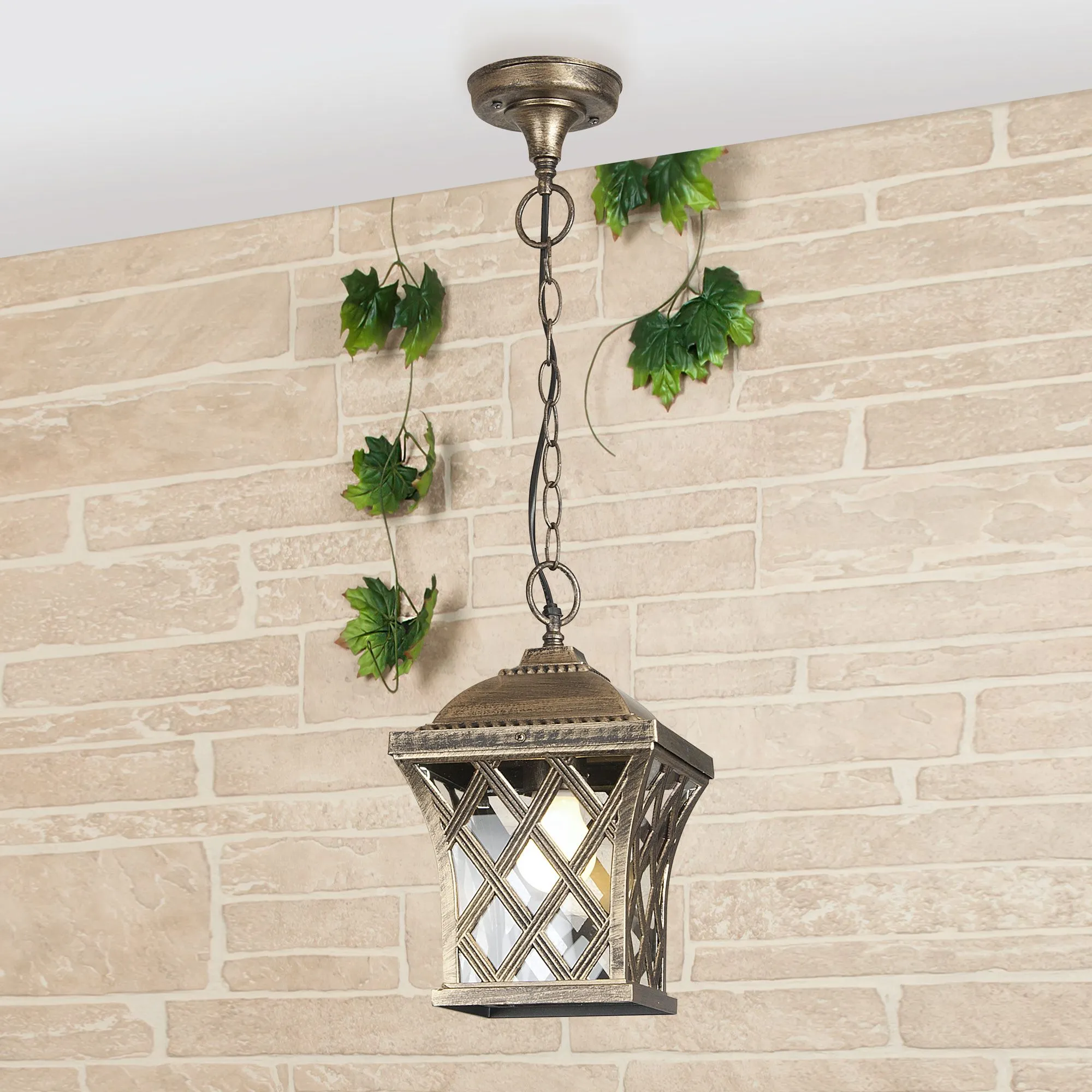 Светильник уличный подвесной IP44 Cassiopeya H черное золото Elektrostandard - Фото 2