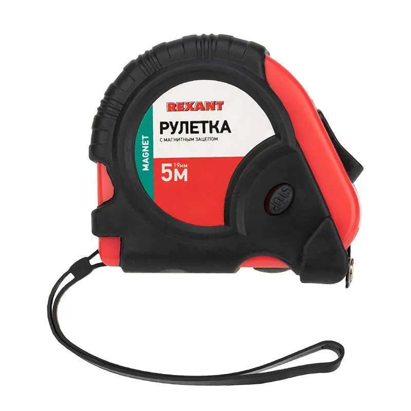 Рулетка измерительная Профи прорезиненный корпус, магнитная, 5м х 19мм REXANT - Фото 3