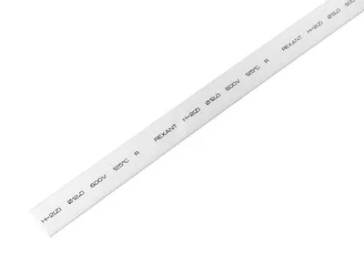 Трубка термоусаживаемая ТУТ нг 12,0/6,0мм, белая, упаковка 50 шт. по 1м REXANT 21-2001