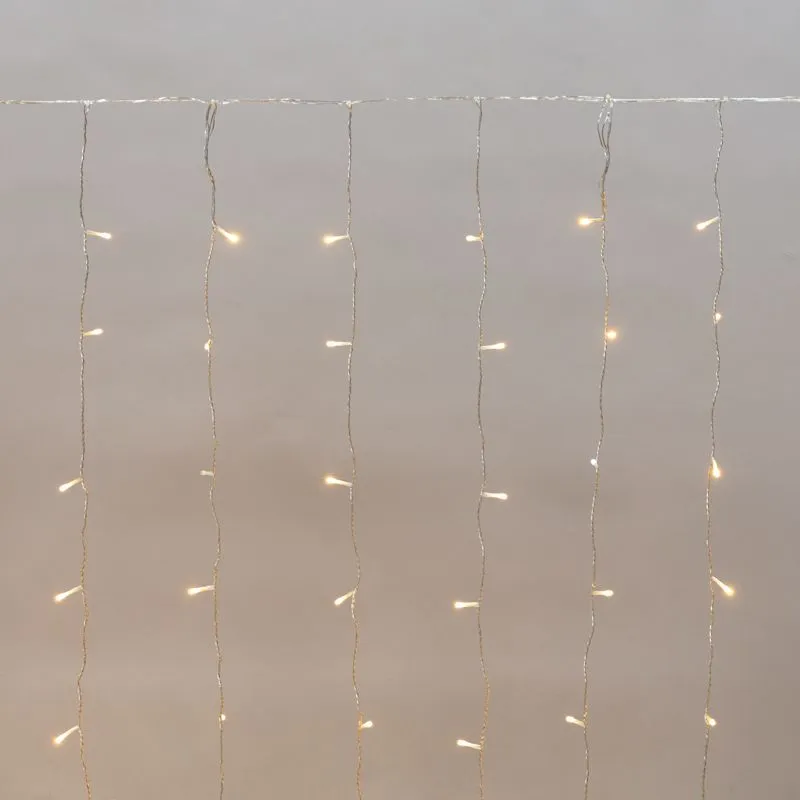 Гирлянда Дождь светодиодный 2х1,5м, эффект мерцания, прозрачный провод, IP44, 230В, диоды ТЕПЛЫЕ БЕЛЫЕ, 150LED NEON-NIGHT