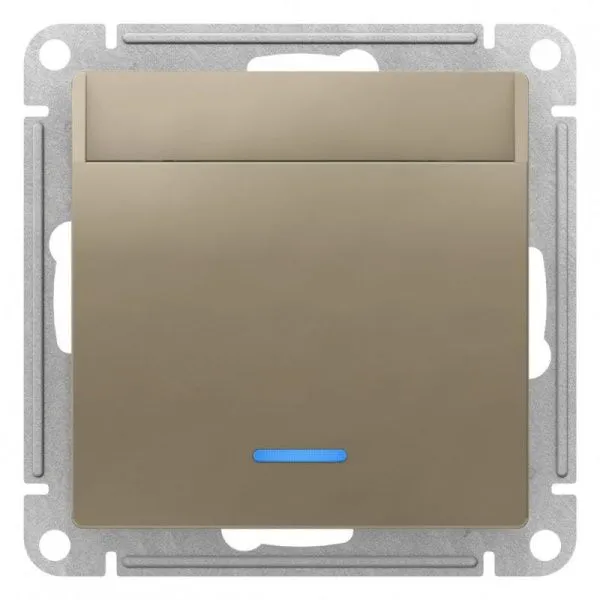 Выключатель карточный 2мод. СП AtlasDesign 10А IP20 без задержки времени механизм шампань SE ATN0005