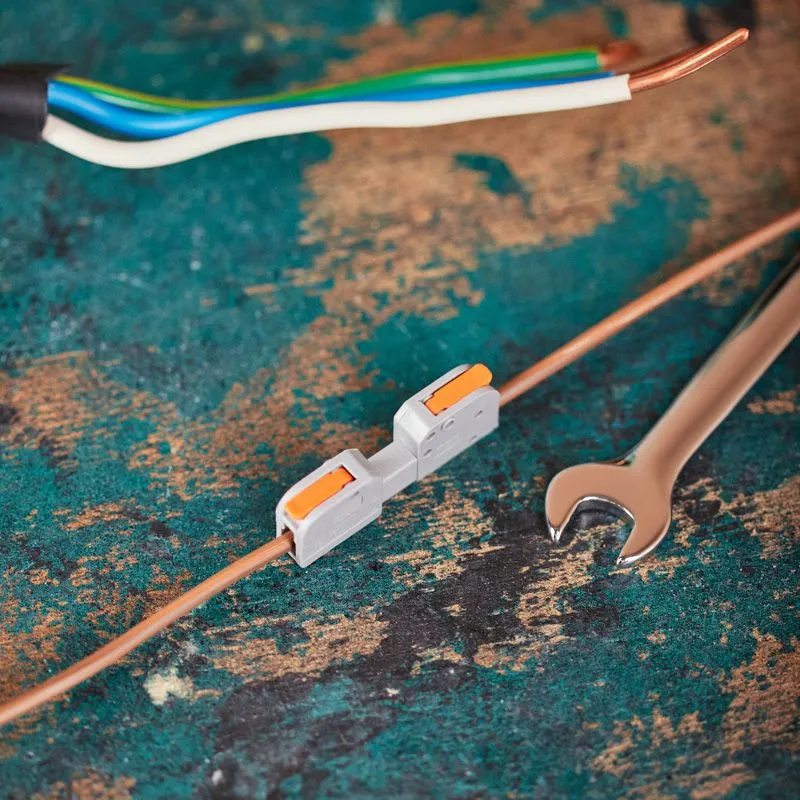 Клемма СМК 222-421R проходная разъемная 1 полюс серая 0,2-2,5/4мм² (50 шт/уп) REXANT - Фото 3