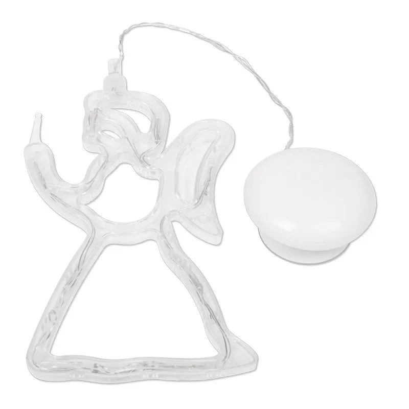 Фигура светодиодная Ангелок на присоске с подвесом, цвет ТЕПЛЫЙ БЕЛЫЙ - Фото 4