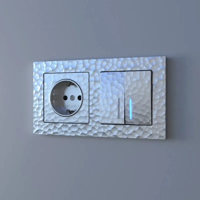 Розетка с заземлением (hammer серебряный) Werkel - Фото 4