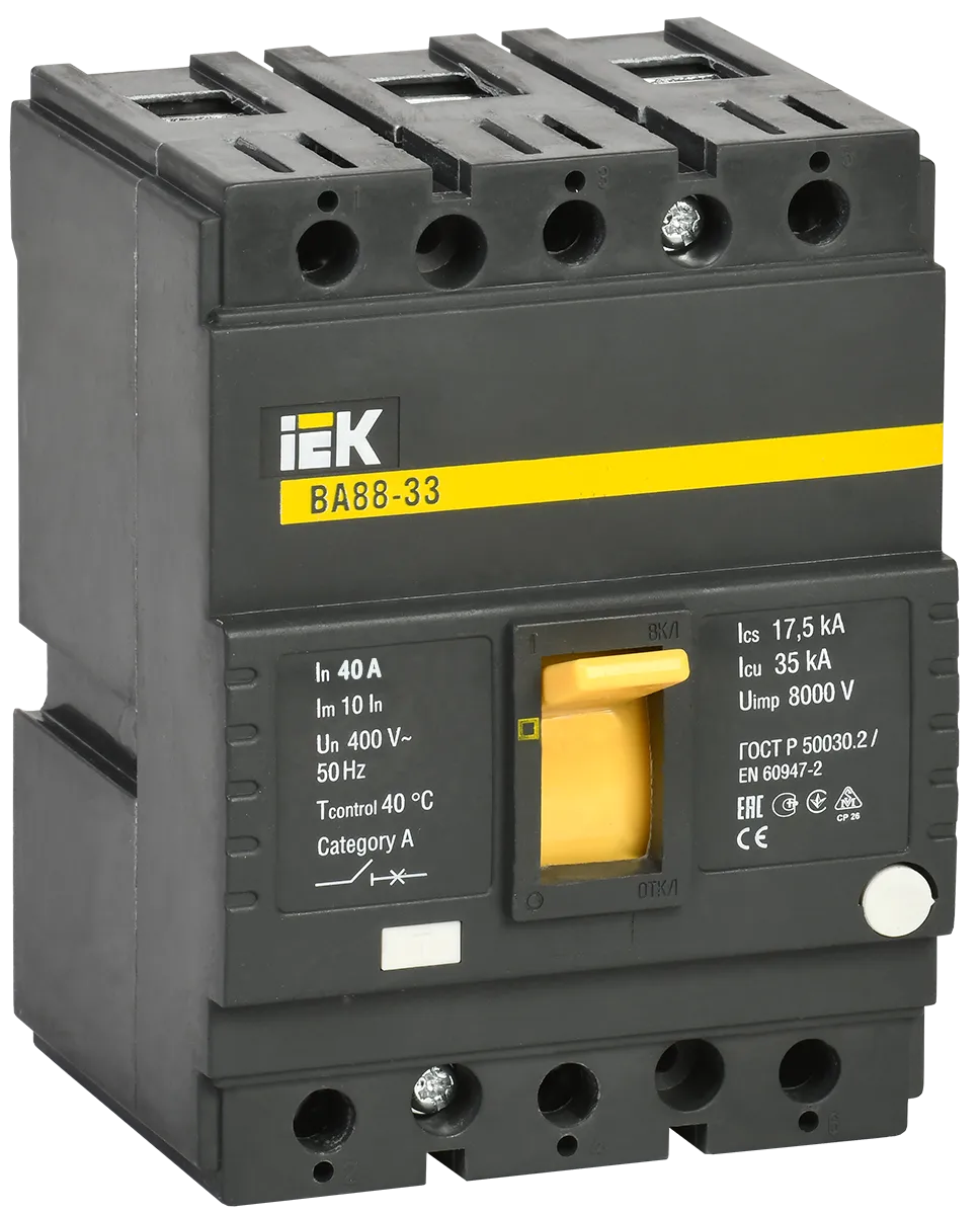 Выключатель автоматический ВА88-33 3Р 40А 35кА IEK SVA20-3-0040
