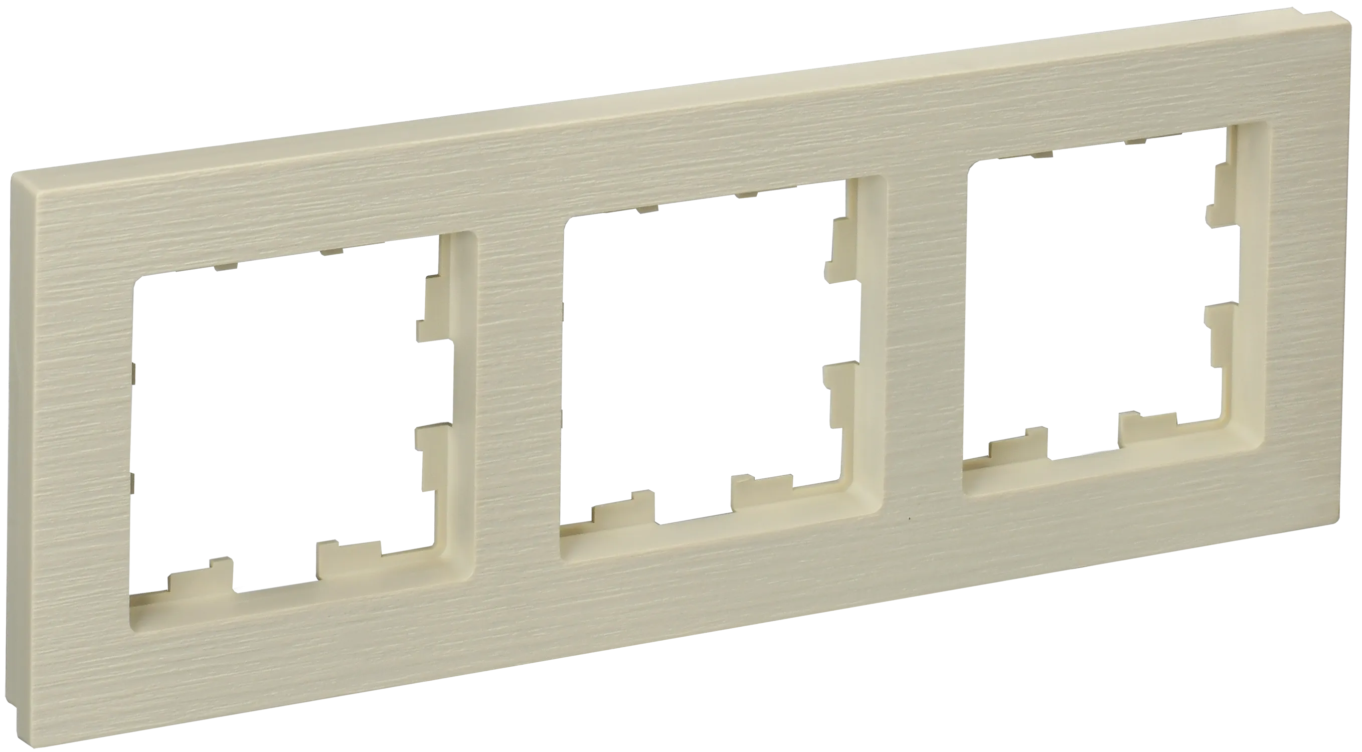 BRITE Рамка 3-местная РУ-3-Бр бежевый рифленый IEK