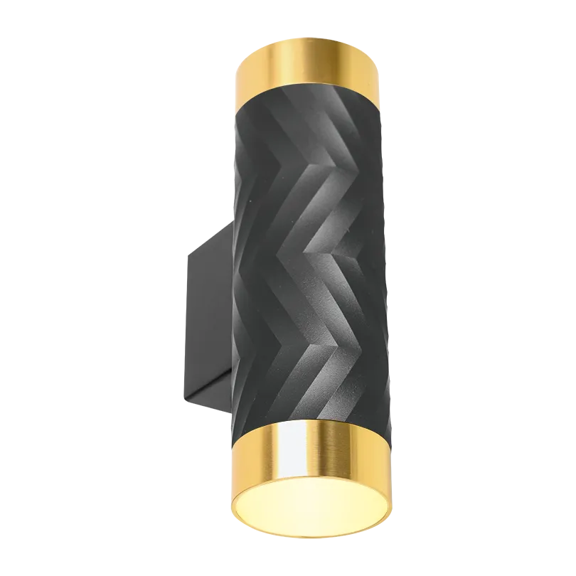 Накладной светильник WOLTA WSL-GU10/W09BG IP20 под лампу GU10 Чёрный/золото LINEA D55x170 1/30 - Фото 3