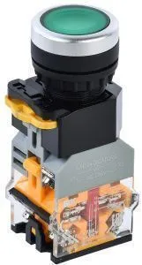Кнопка управления D8-11D d=22мм 1з+1р с подсветкой зеленая IEK BBT30-11D-3-12-K06
