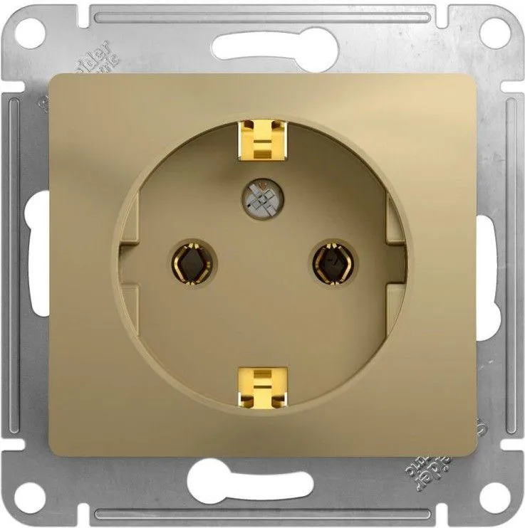 Розетка 1-м СП Glossa 16А IP20 с заземл. механизм титан SE GSL000443