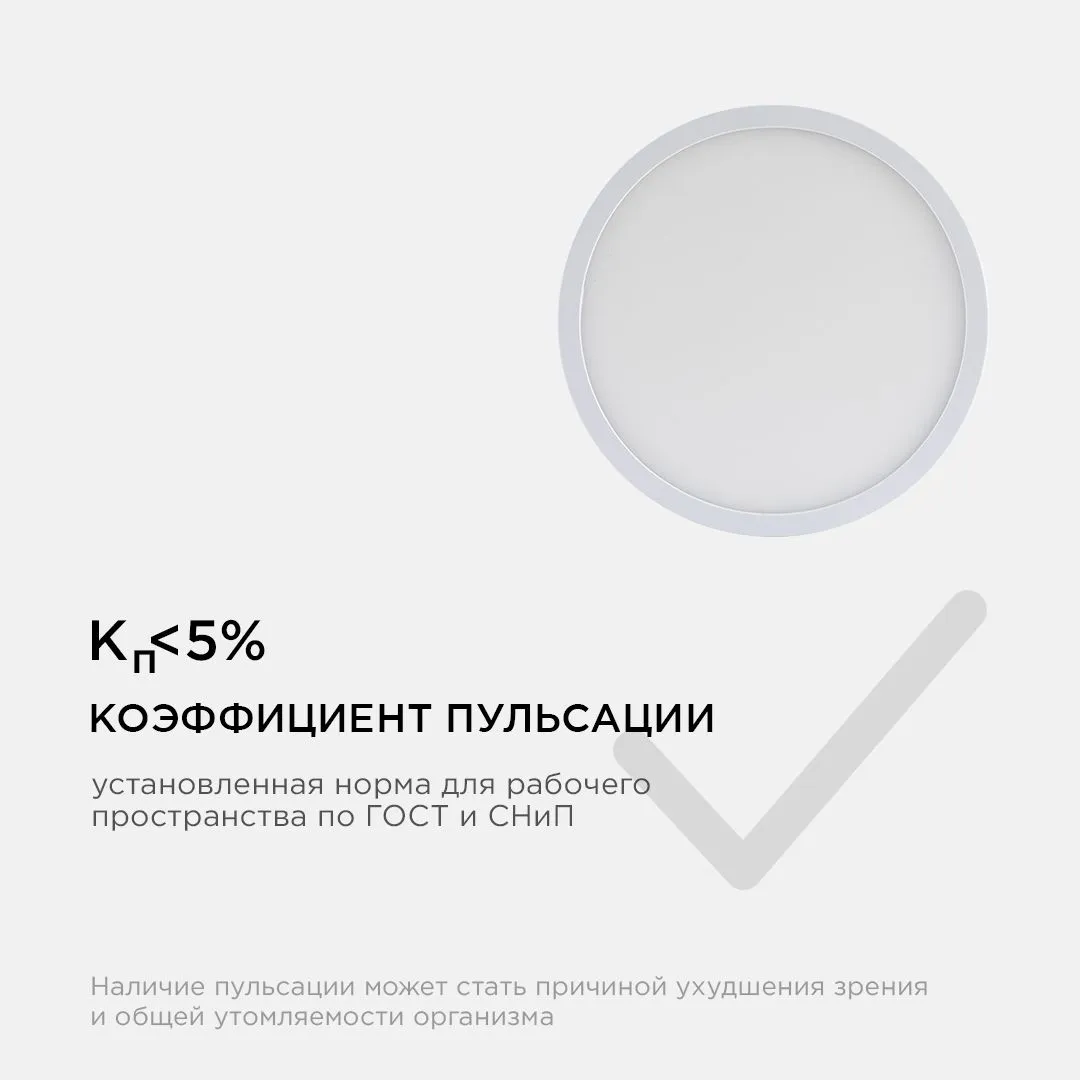 Панель светодиодная накладная круглая 15Вт, 1200Лм, Ф145мм, 4500К, Apeyron - Фото 11
