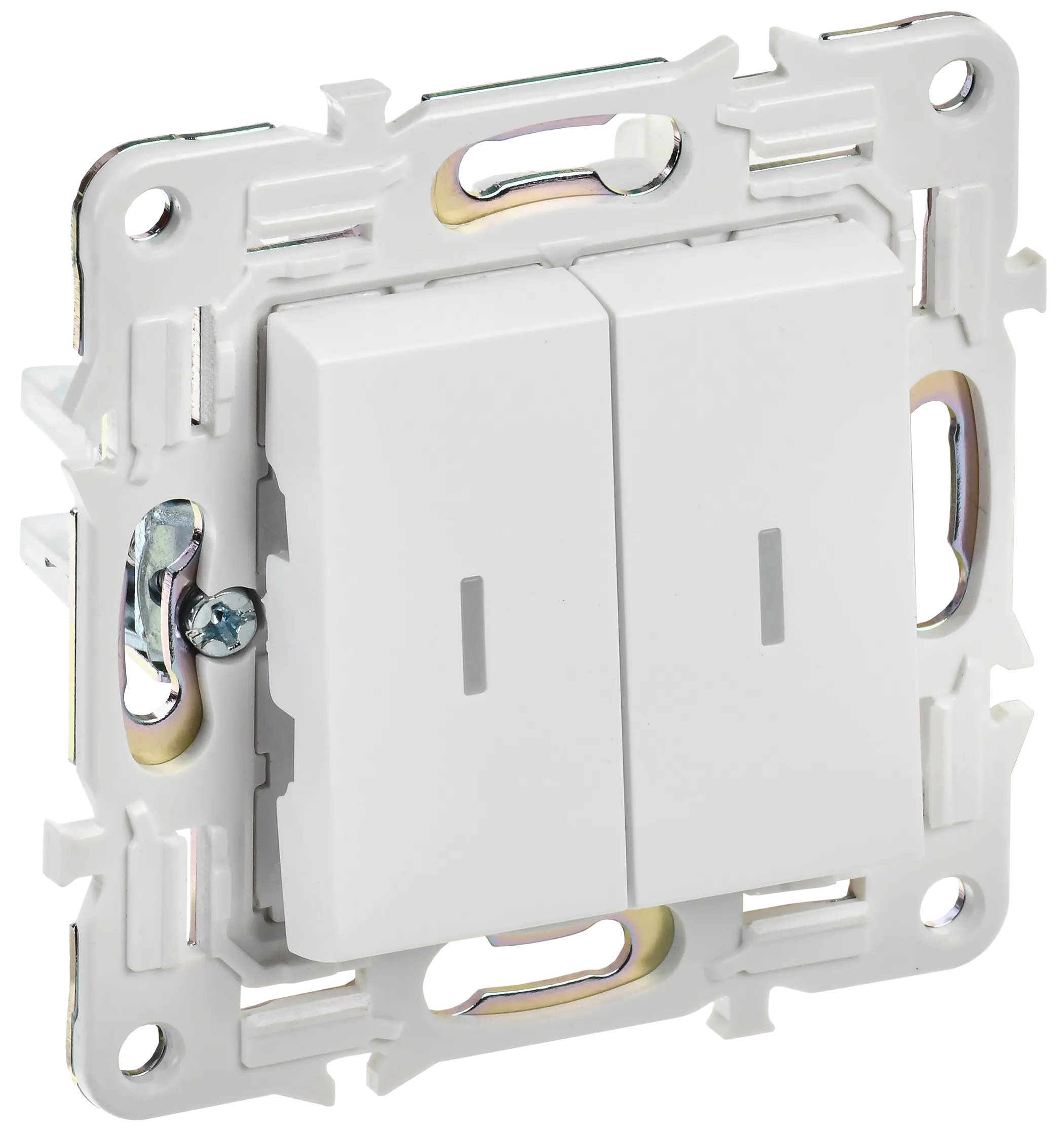 SKANDY Выключатель 2-клавишный с индикацией 10А SK-V09W арктический белый IEK SK-V20-1-10-K01