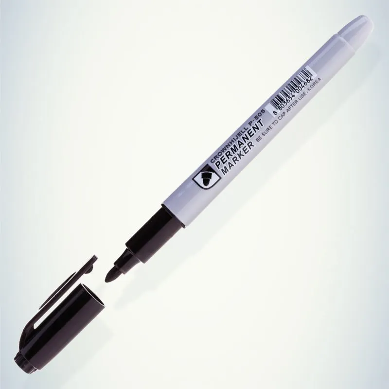 Маркер перманентный Multi Marker Slim 2мм, черный, пулевидный Crown - Фото 4