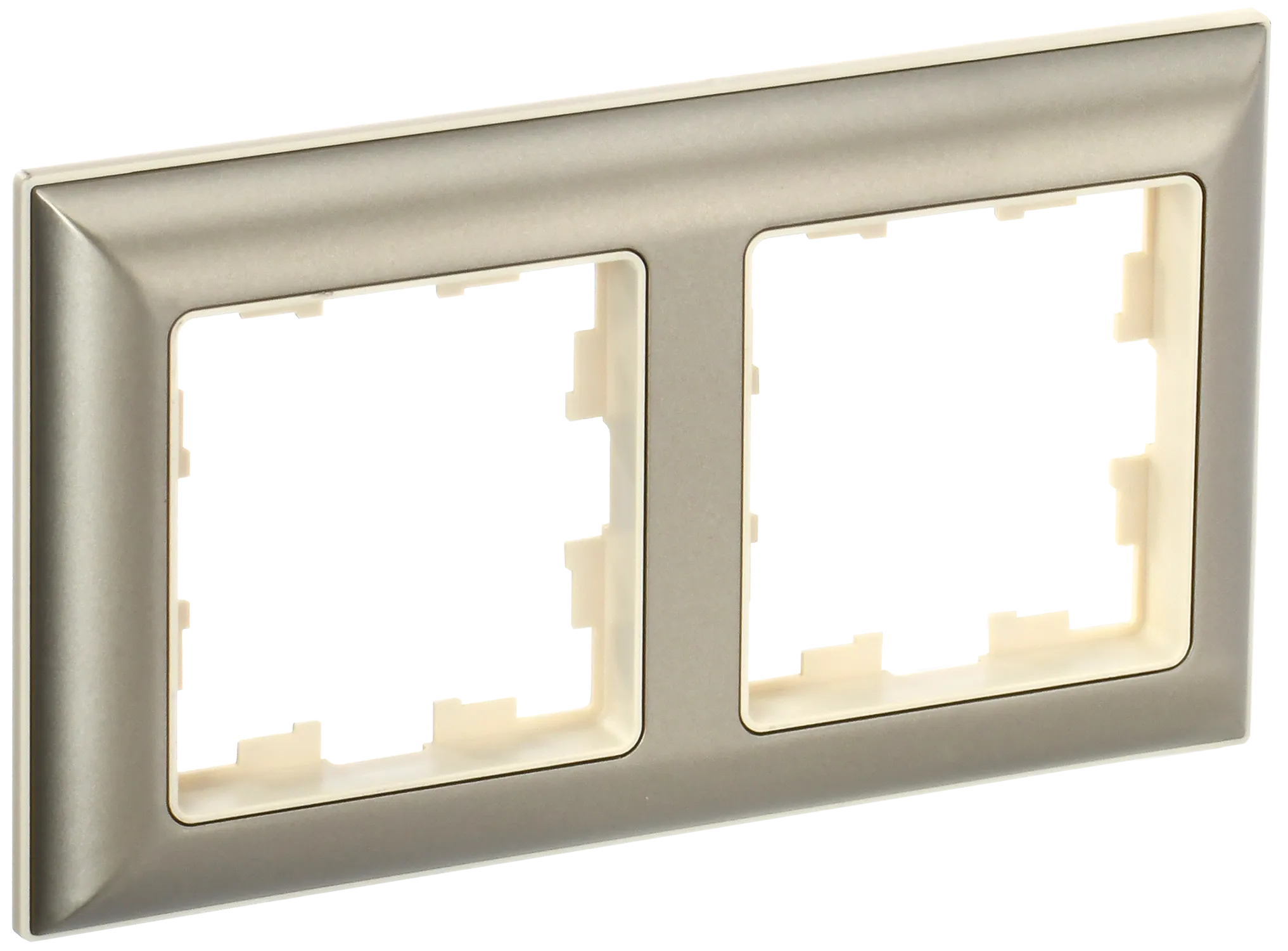 BRITE Рамка 2-местная РУ-2-Бр бежевый/шампань IEK
