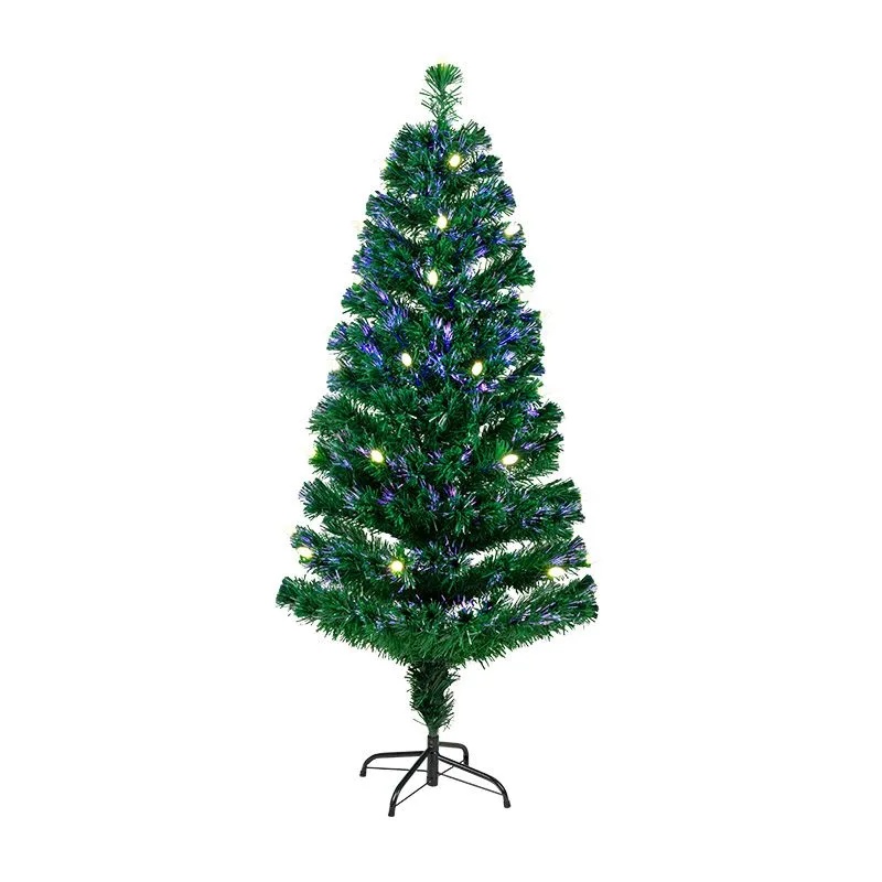 Новогодняя Ель с шишками 210 см фибро-оптика ТЕПЛЫЙ БЕЛЫЙ цвет