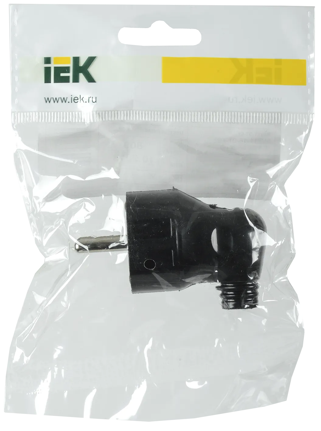 Вилка разборная угловая ВПу11-02-Ст с заземляющим контактом 16А черная IEK - Фото 2