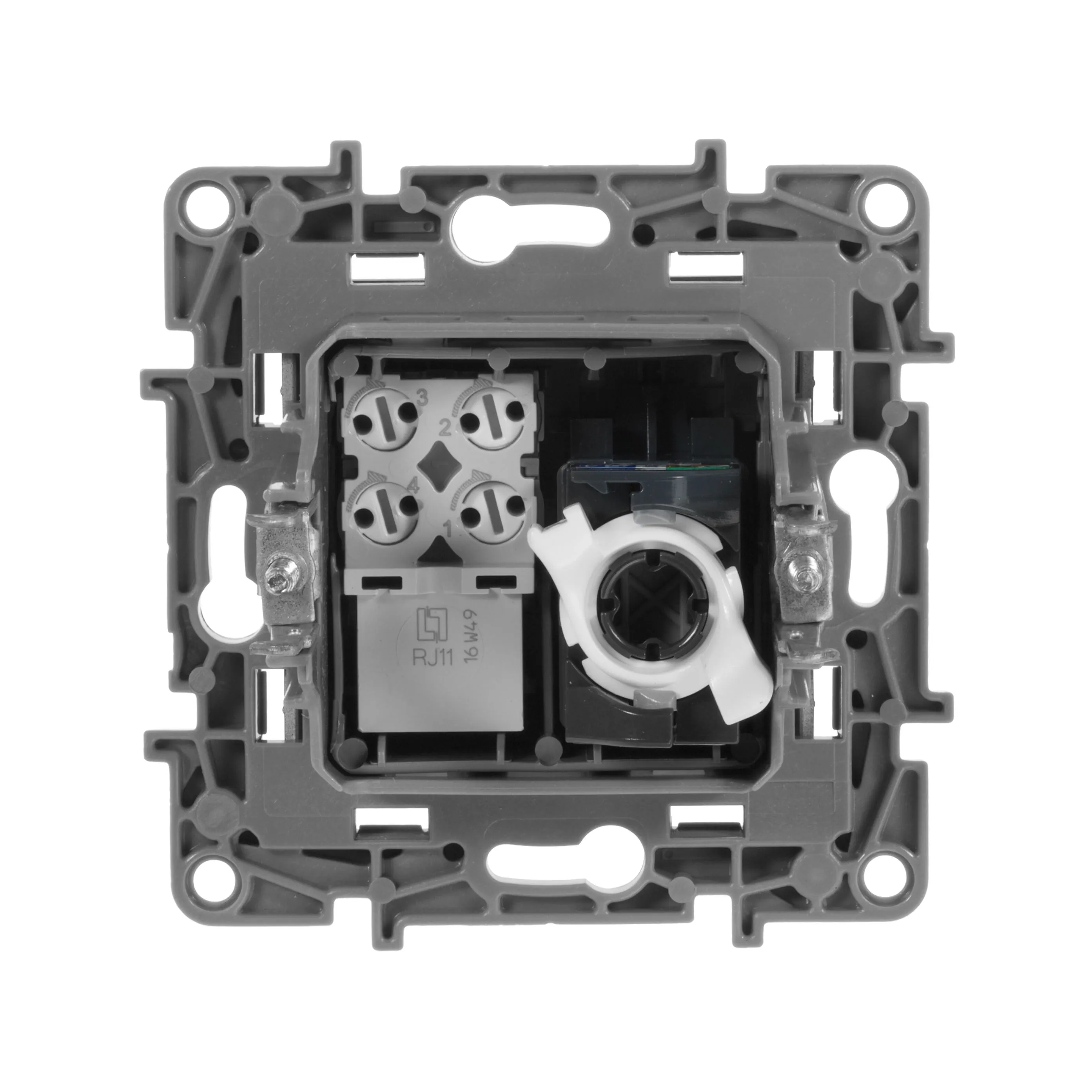 ETIKA Розетка двойная RJ11+RJ45 кат.5E UTP антрацит - Фото 3