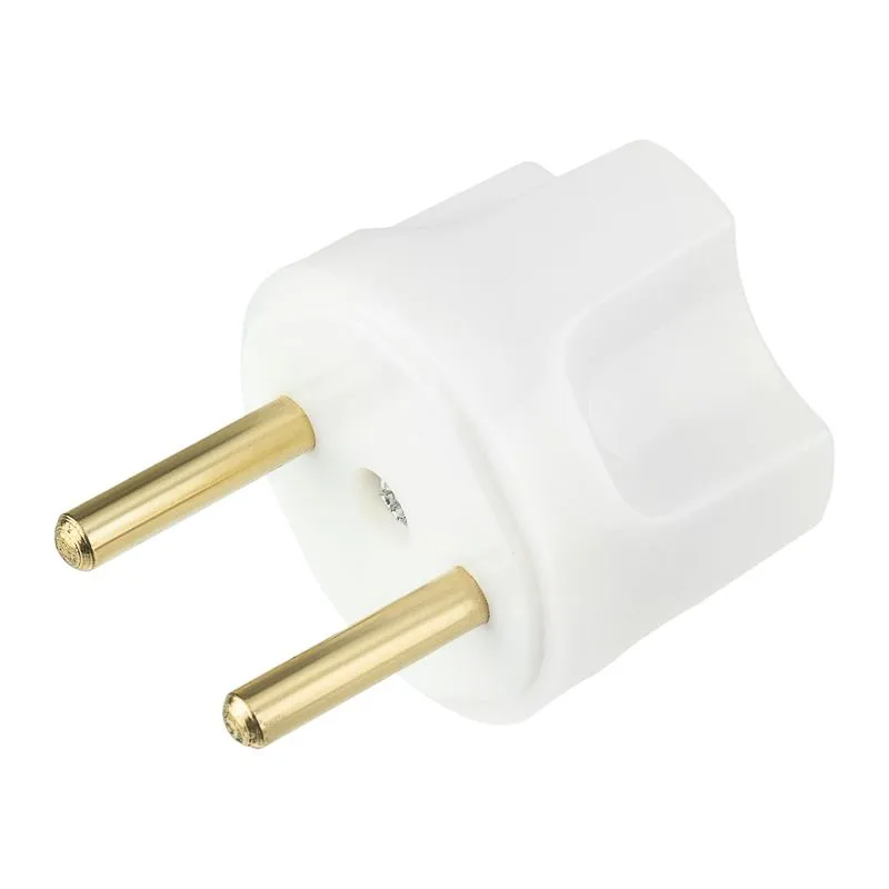 Адаптер сетевой (переходник) с Евро А/F на вилку С1 CEE 7/2 «Питер» 10А б/з белый REXANT