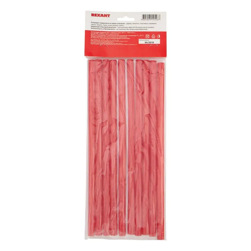 Стержни клеевые Ø11мм, 270мм, красные (10 шт/уп), хедер REXANT - Фото 4