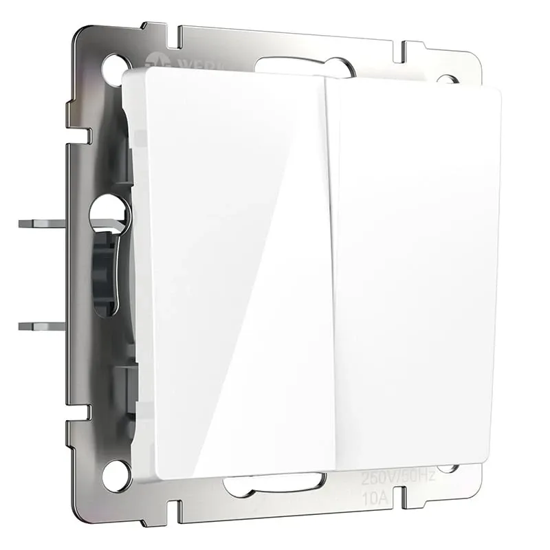 Выключатель двухклавишный (белый) Werkel