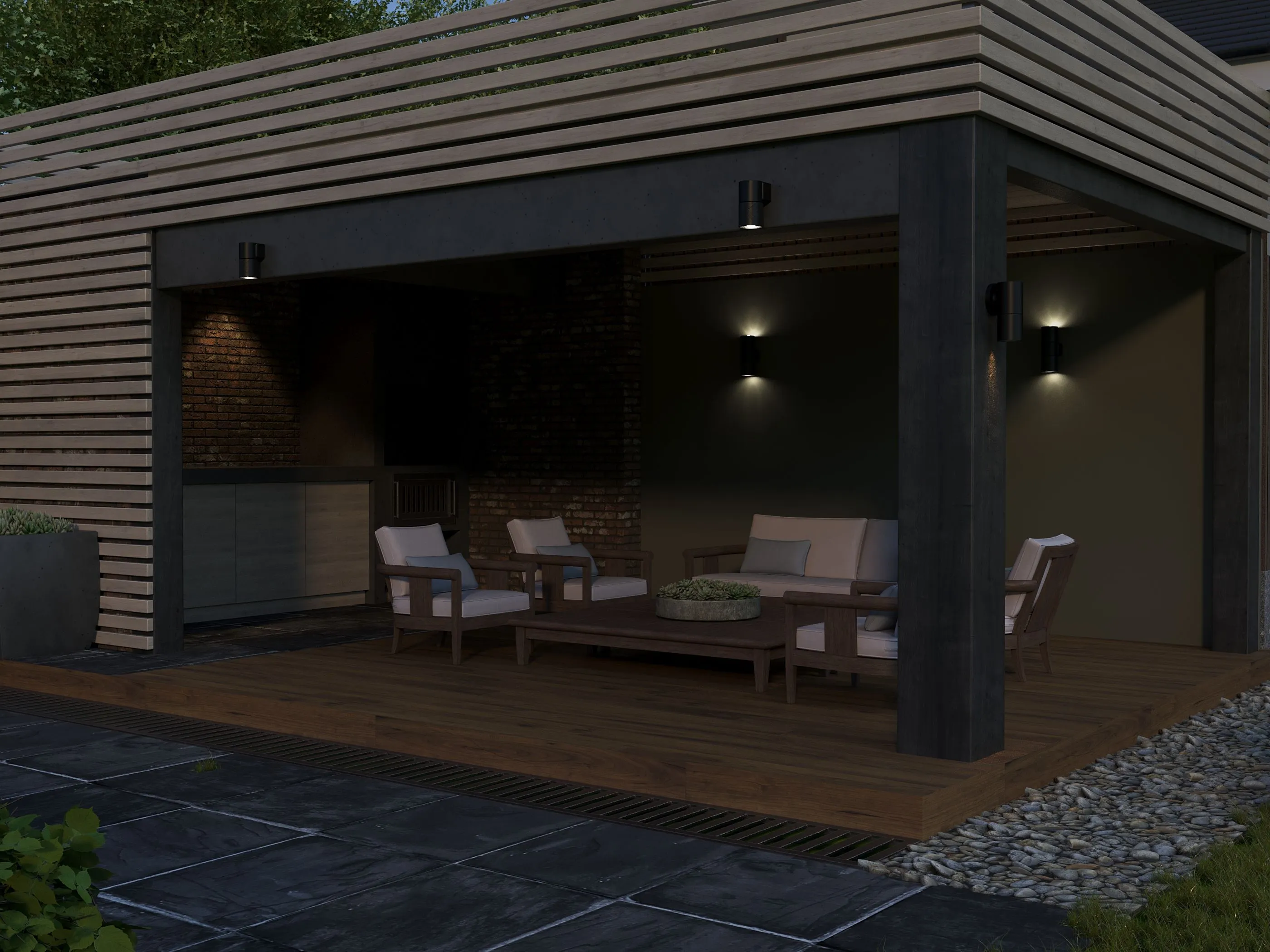 LIGHTING Светильник уличный 5107 настенный под лампу GU10 IP65 черный IEK - Фото 3